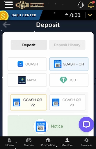 Step 1: Choose the GCASH-QR method. 