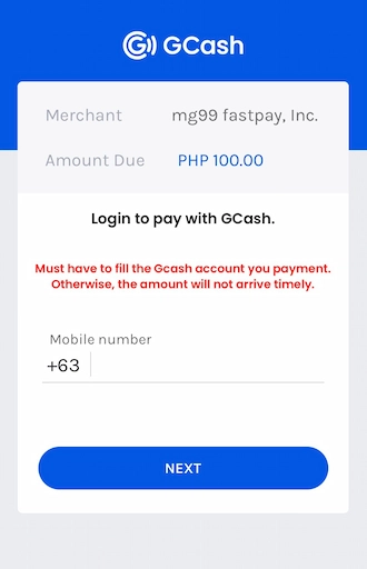 Step 2: Log in to GCASH.