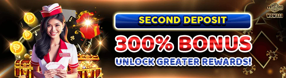  Second Deposit Bonus 300%